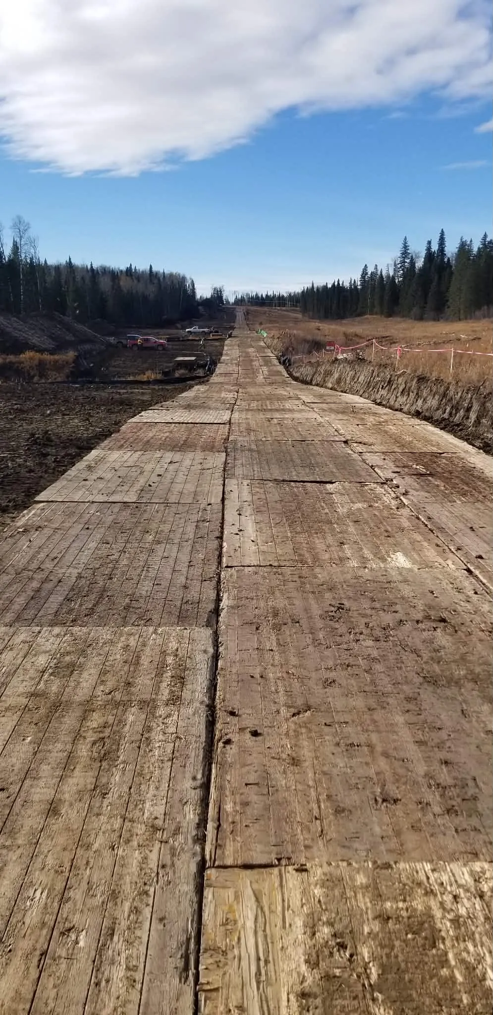 Matted access road