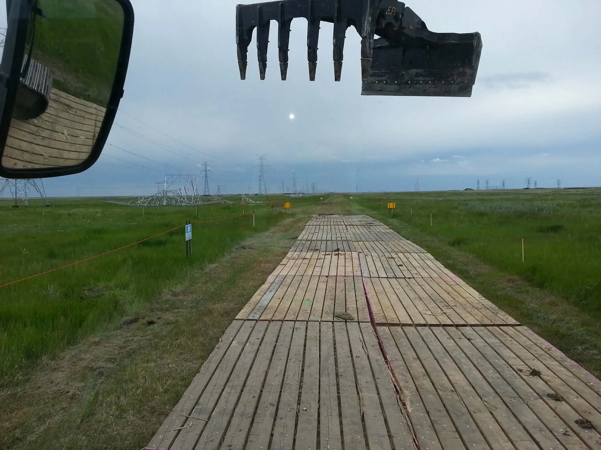 Mat road across open ground
