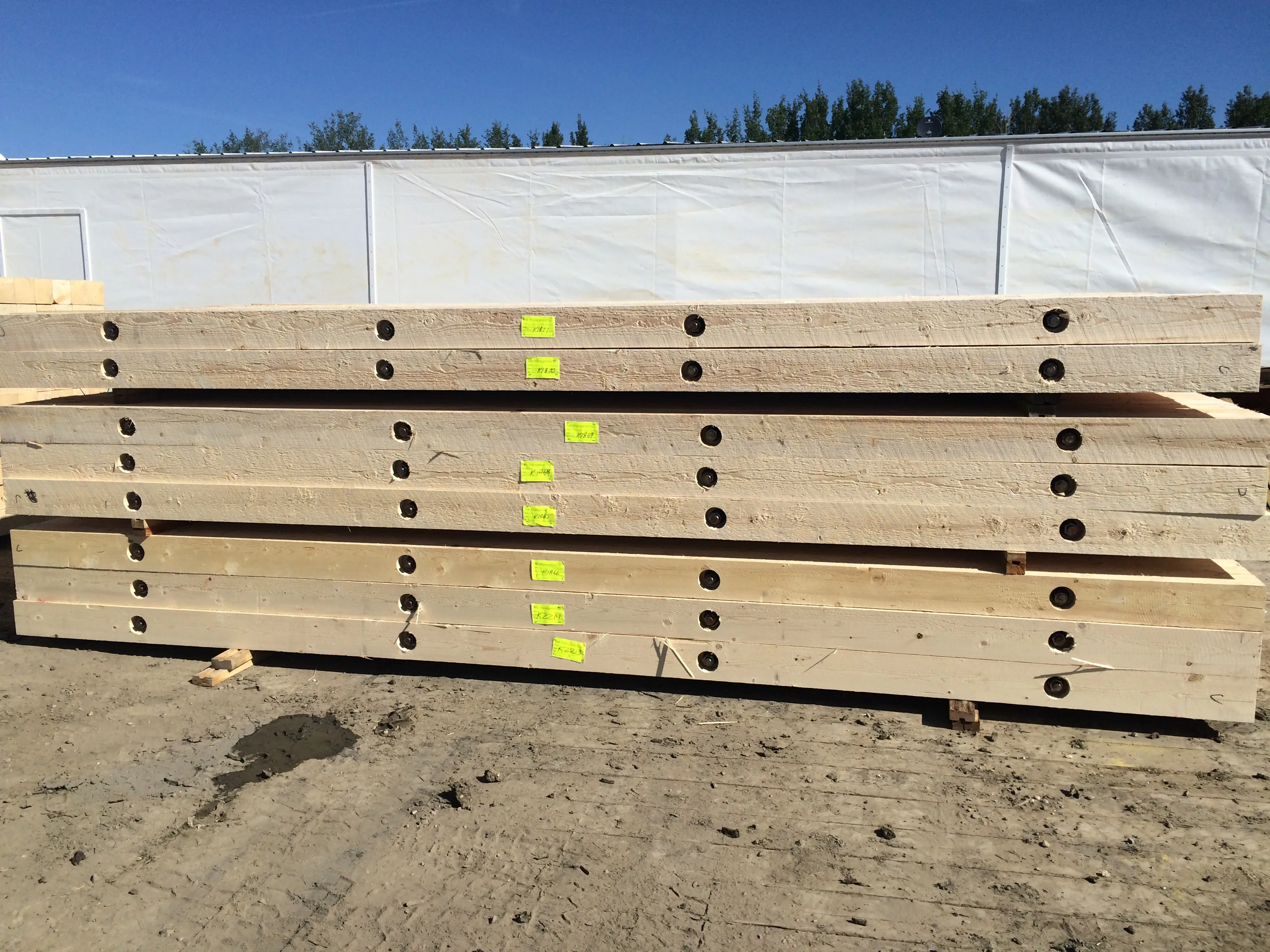 Rig mats in the yard